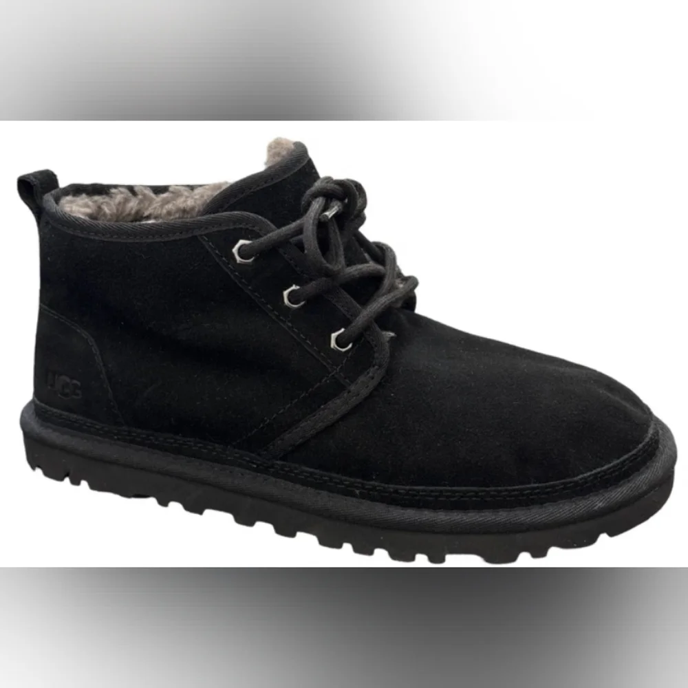 UGG Neumel Black Suede Fur Shoes Men's Size 11 NIB MSRP $150